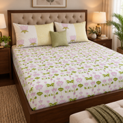 aenak-pichwai-lotus-handblock-printed-premium-cotton-fitted-bedsheet-set