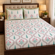 aenak-teal-green-cypress-handblock-printed-premium-cotton-set-bedsheet