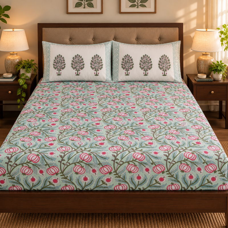 aenak-red-anaar-baag-handblock-printed-premium-cotton-set-bedsheet