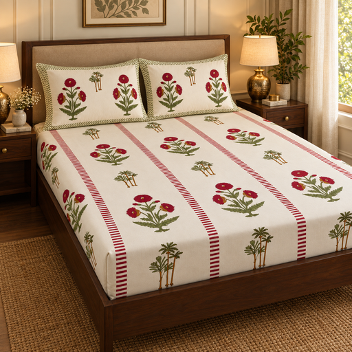 aenak-red-dahlia-floral-handblock-printed-premium-cotton-set-bedsheet