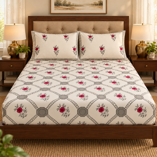 aenak-grey-jaal-handblock-printed-premium-cotton-fitted-bedsheet-set
