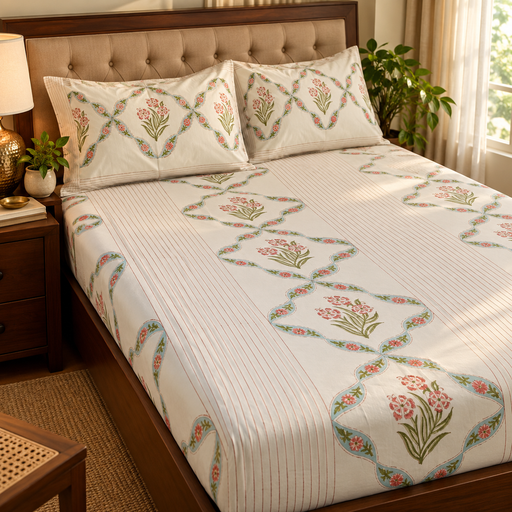 aenak-red-periwinkle-handblock-printed-premium-cotton-set-bedsheet