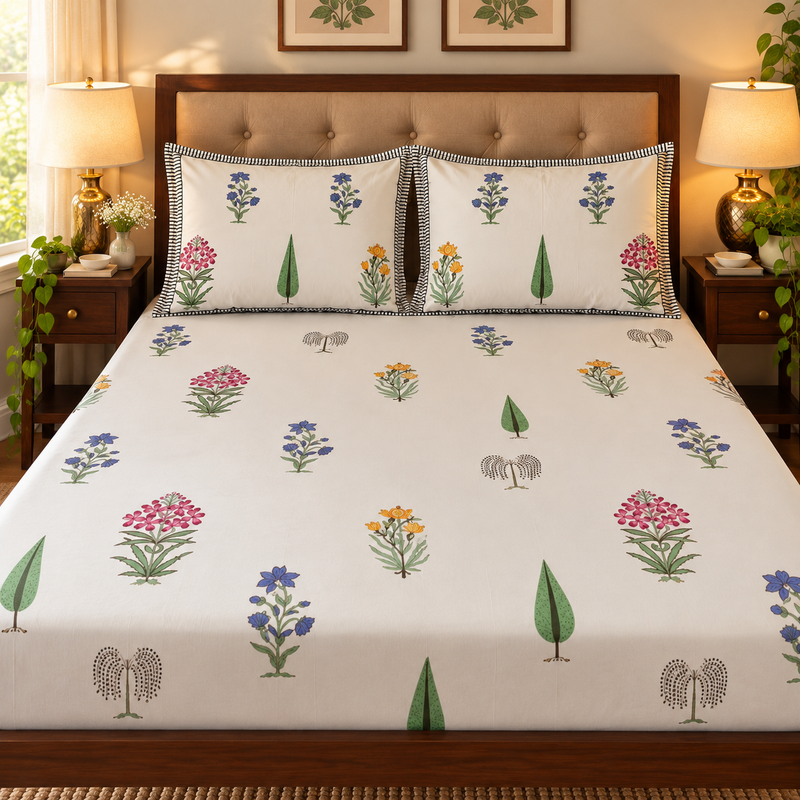 aenak-teen-boota-handblock-premium-cotton-fitted-bedsheet-set