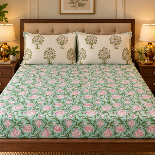 aenak-anaar-baag-handblock-printed-premium-cotton-fitted-bedsheet-set