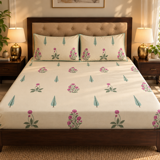 aenak-light-magenta-handblock-premium-cotton-bedsheet-set-beige-base