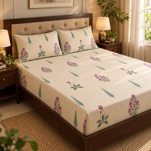 aenak-light-magenta-handblock-premium-cotton-bedsheet-set-beige-base