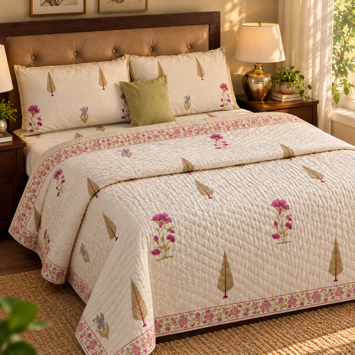 aenak-dusty-mulberry-handblock-bedsheet-quilt-combo-set