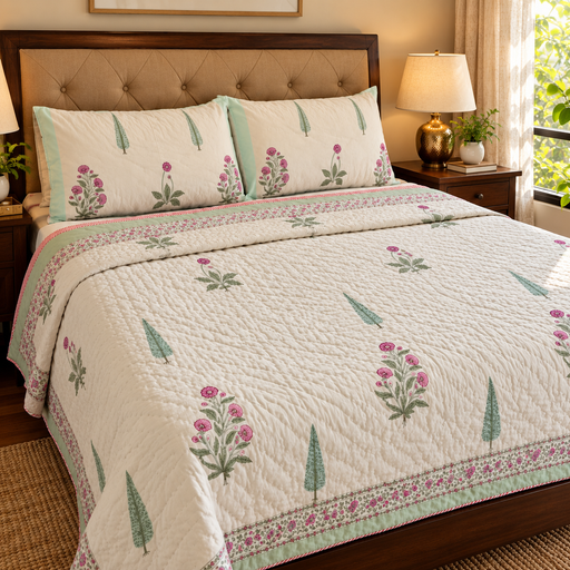 aenak-light-purple-floral-handblock-bedsheet-quilt-combo-set