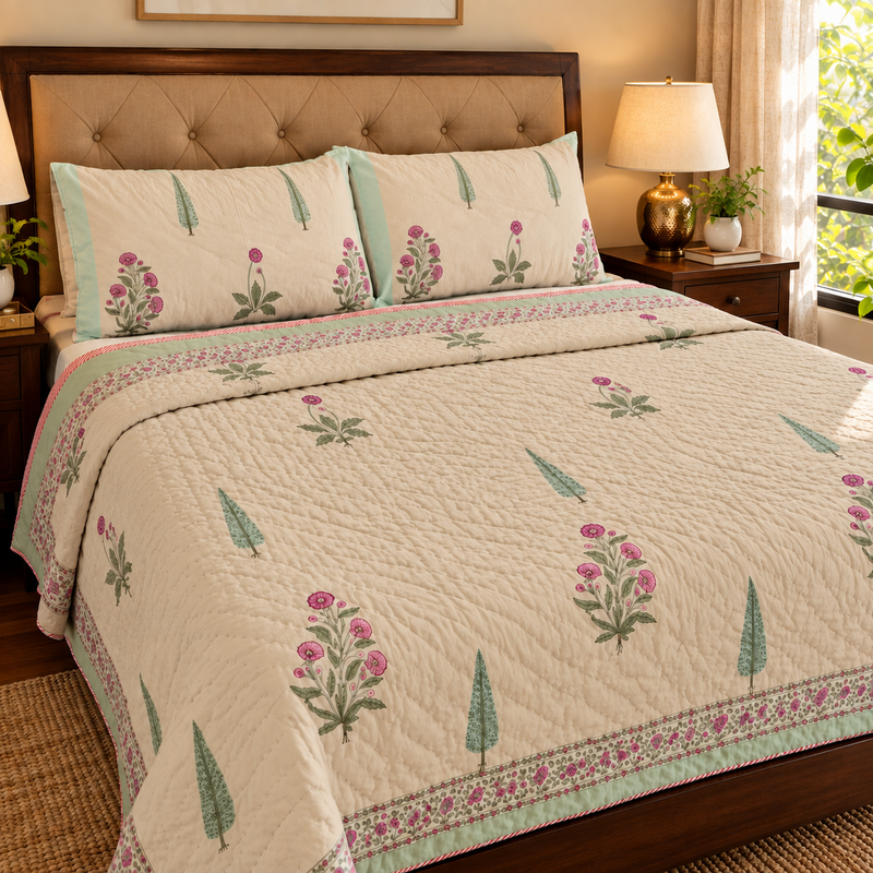 aenak-light-magenta-floral-handblock-reversible-mulmul-cotton-quilt-beige-base