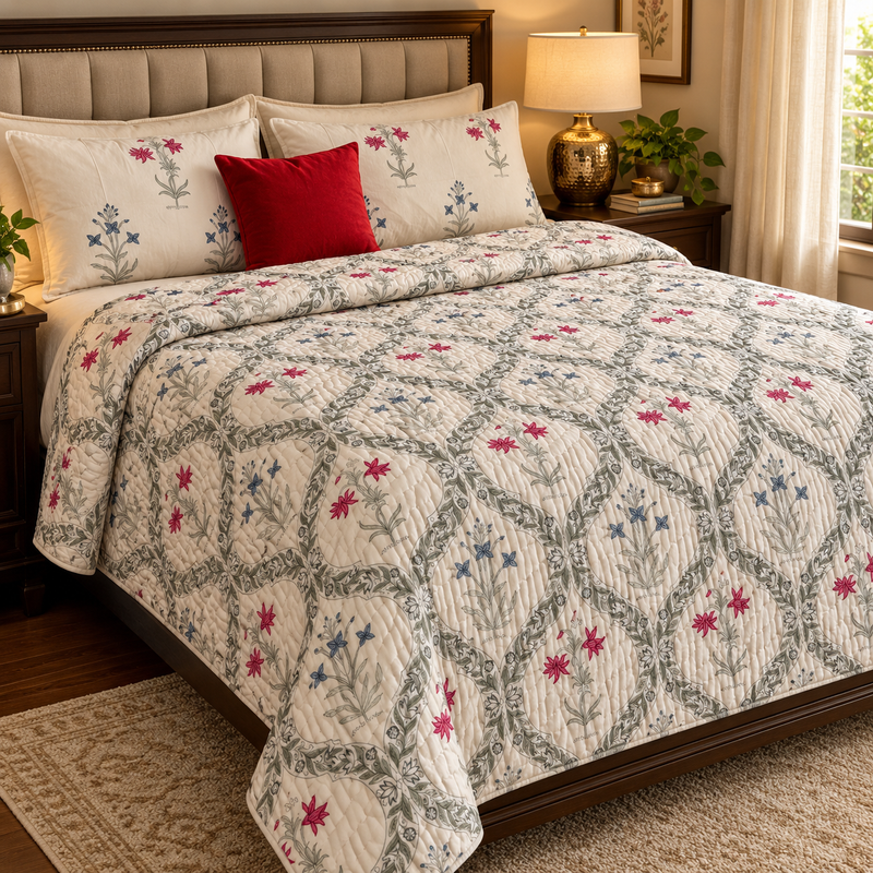 aenak-pink-blue-floral-jaal-handblock-reversible-mulmul-cotton-quilt