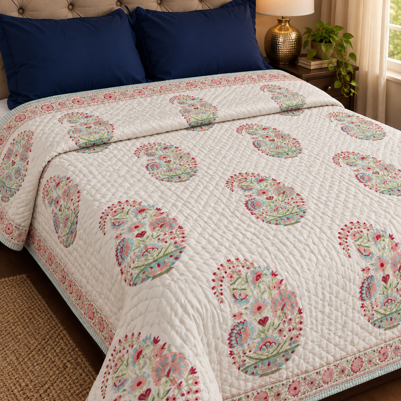 aenak-pink-kairi-handblock-printed-reversible-mulmul-cotton-quilt