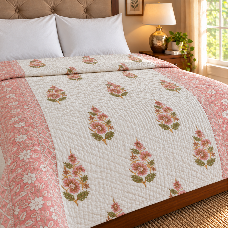 aenak-peach-dahlia-handblock-printed-reversible-mulmul-cotton-quilt