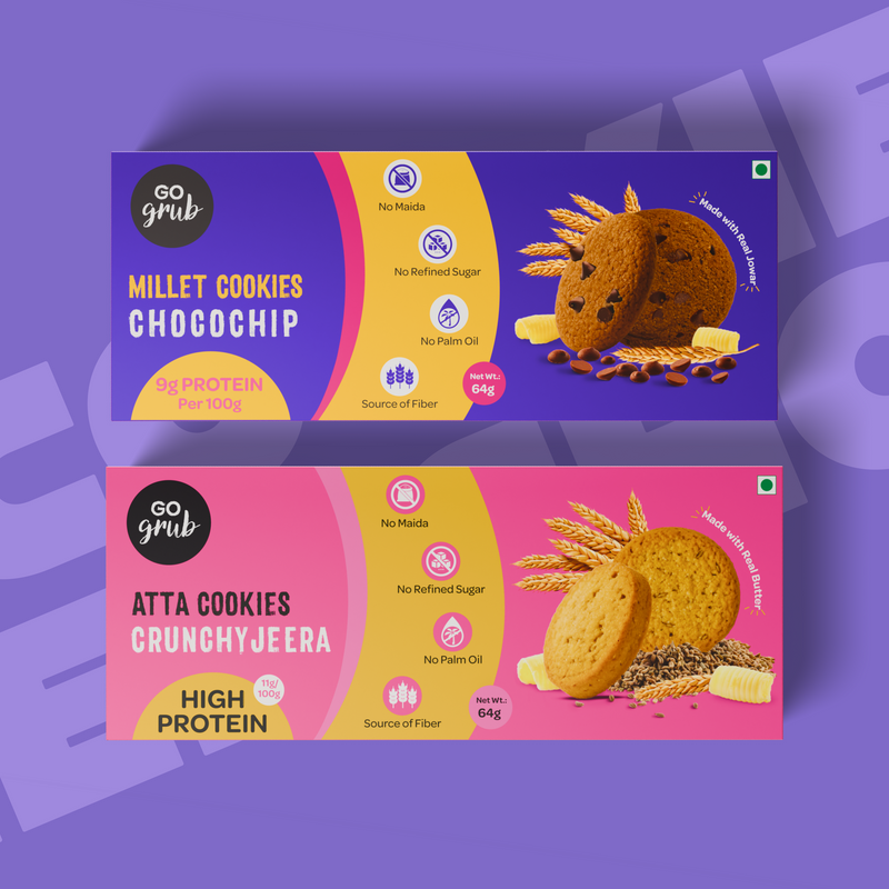 Cookie Duo - Millet Chocolate Chip + Whole Wheat Cumin | 4-Pack (9 oz / 256g)