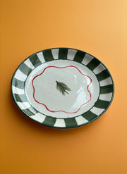 Nurture India Christmas Tree Green Ceramic Plate Sets 7-Inch