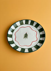Nurture India Christmas Tree Green Ceramic Plate Sets 7-Inch