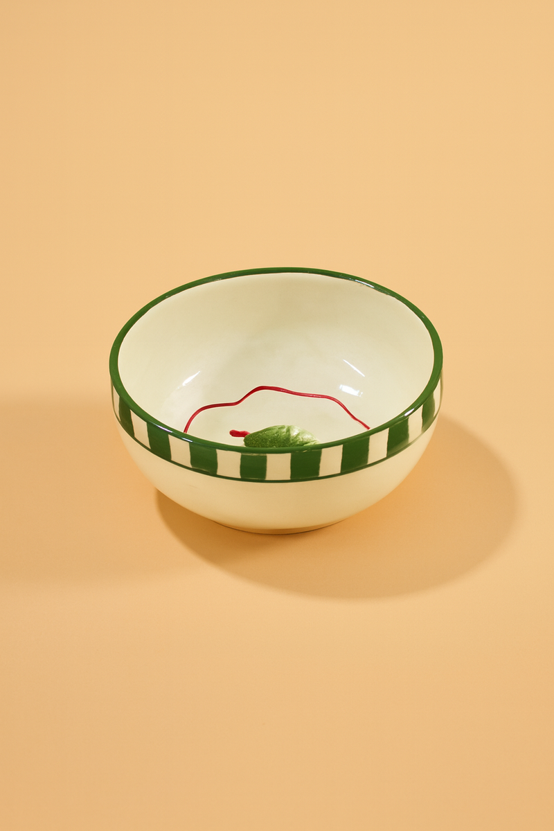 Nurture India Christmas Tree Green Ceramic Bowl Large Small