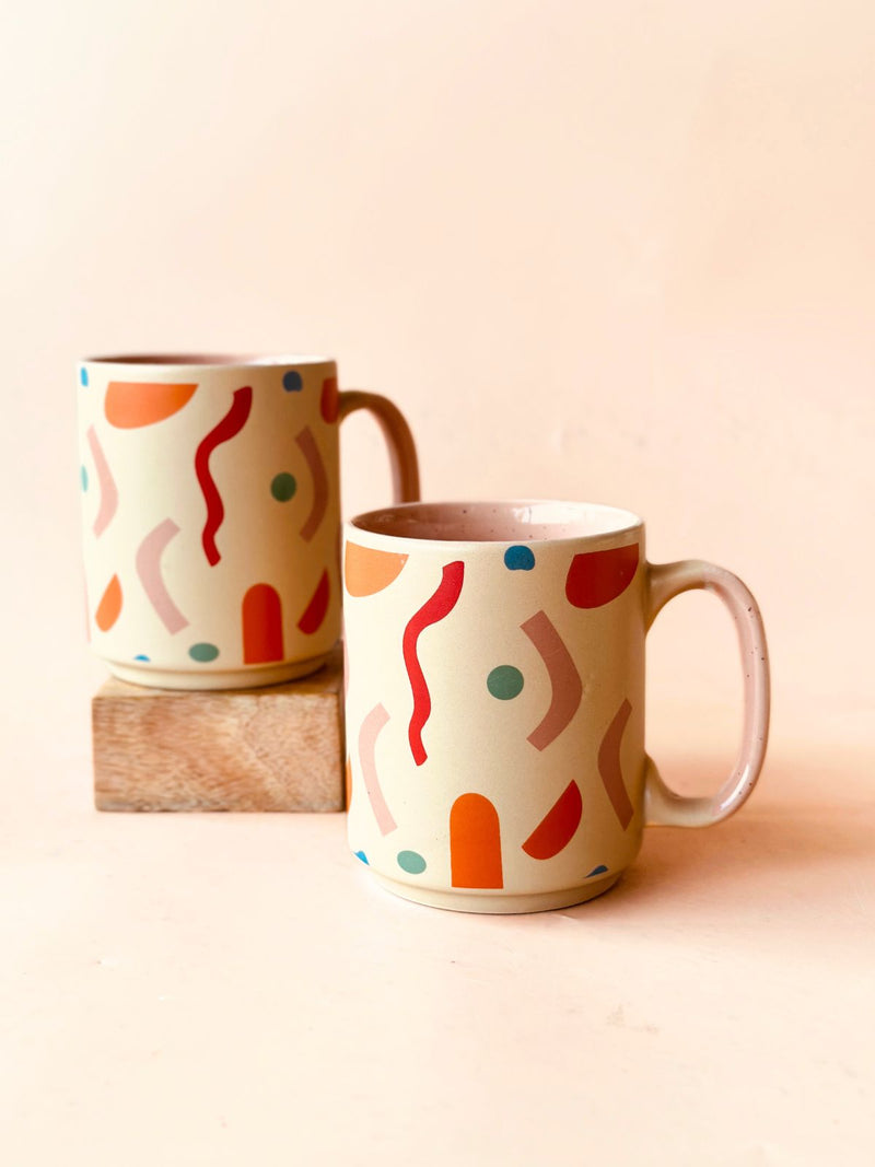 Nurture India Confetti Ceramic Stoneware Mug 14-oz
