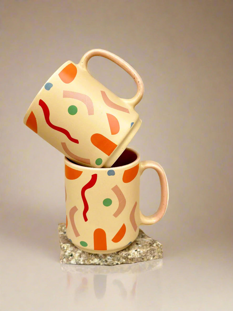 Nurture India Confetti Ceramic Stoneware Mug 14-oz