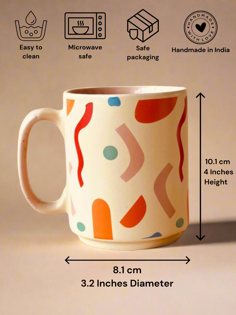 Nurture India Confetti Ceramic Stoneware Mug 14-oz