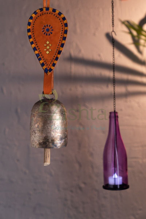 Copper Coated Iron Chimes-Bell with Leather (Orange) – Utensil