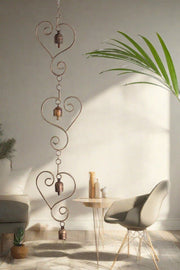 Copper Coated Iron Chimes-Heart – Metal Wind Chimes