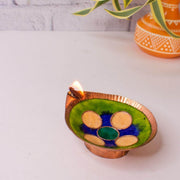 Copper Enamel Diya – Oil Lamp