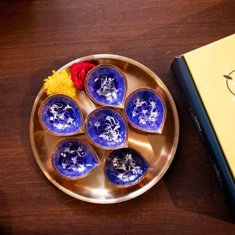 Copper Enamel Spring Diya – Oil Lamp
