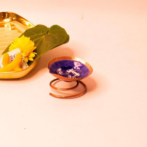 Copper Enamel Spring Diya – Oil Lamp