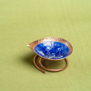 Copper Enamel Spring Diya (Set Of 4) – Decorative Oil Lamp Set