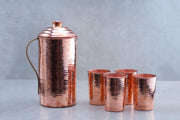 Copper Water Jug and Tumbler: Set of 1 copper jug and 4 copper glasses – Kitchen Tool