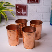 Copper Water Tumbler-Glass Set – Copper Drinking Glass Set
