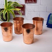 Copper Water Tumbler-Glass Set – Copper Drinking Glass Set