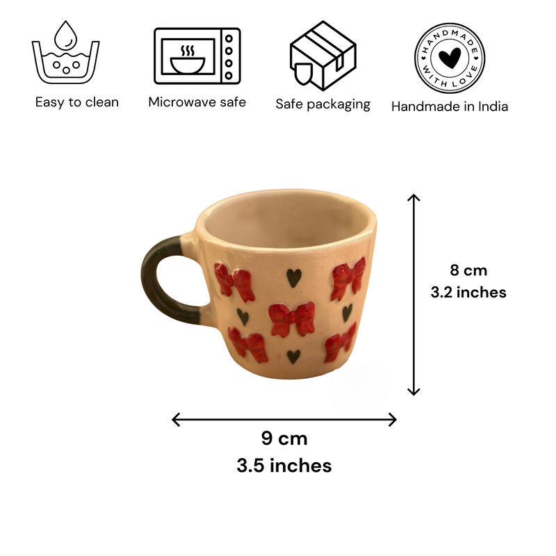 Nurture India Coquette Bows Mug Red 10-oz