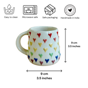 Nurture India Embossed Rainbow Heart Mug