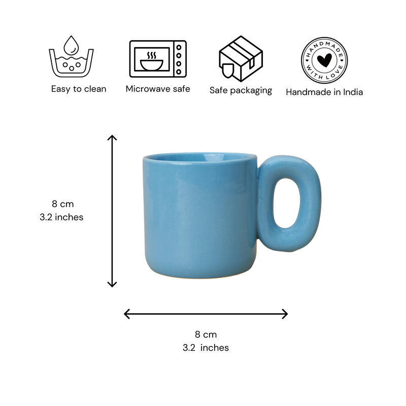 Nurture India Glossy Blue Mid Century Modern Mug 10-oz