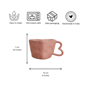 Nurture India Baby Pink Ceramic Heart Mug 10-oz