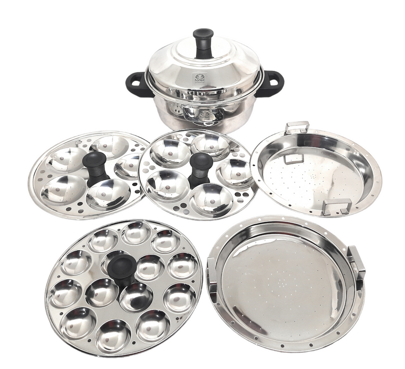 Stainless Steel Idli Cooker - 5 Plates – Idli Steamer