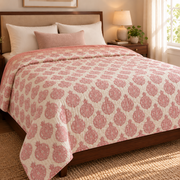 aenak-pink-anaar-handblock-bedsheet-quilt-combo-set