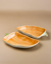 Nurture India Spicy Chilli Platters Orange 2-Piece Set