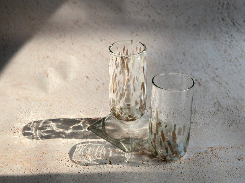 Nurture India Vintage White Gold Highball Glasses 4-Piece Set