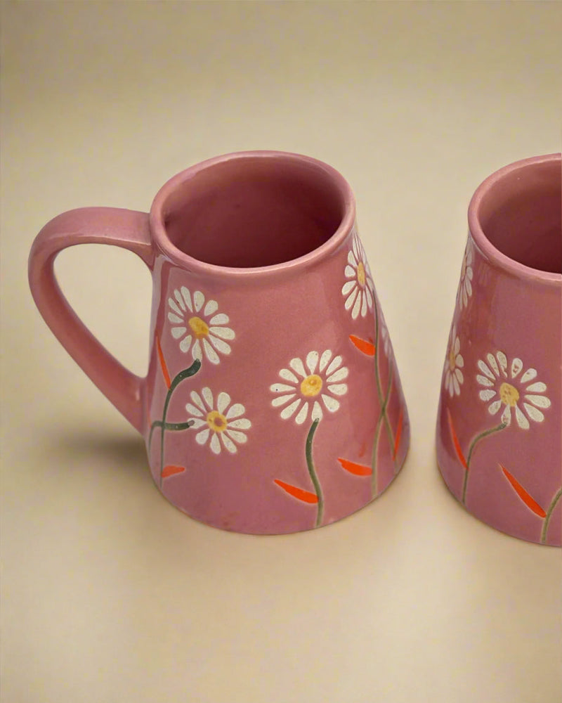 Nurture India Garden Bloom Mug Pink Floral Design 12-oz