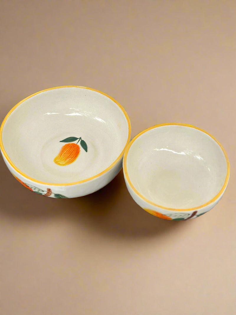 Nurture India Mango Leaf Ceramic Bowl Large Small