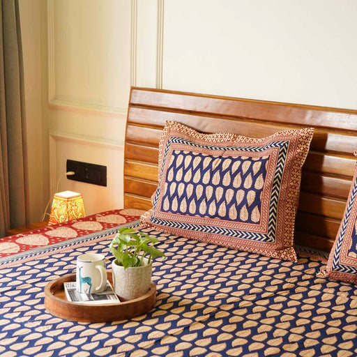 local-kala-kalamkari-blue-leaf-flat-i-fitted-bedsheet-90x108-inches