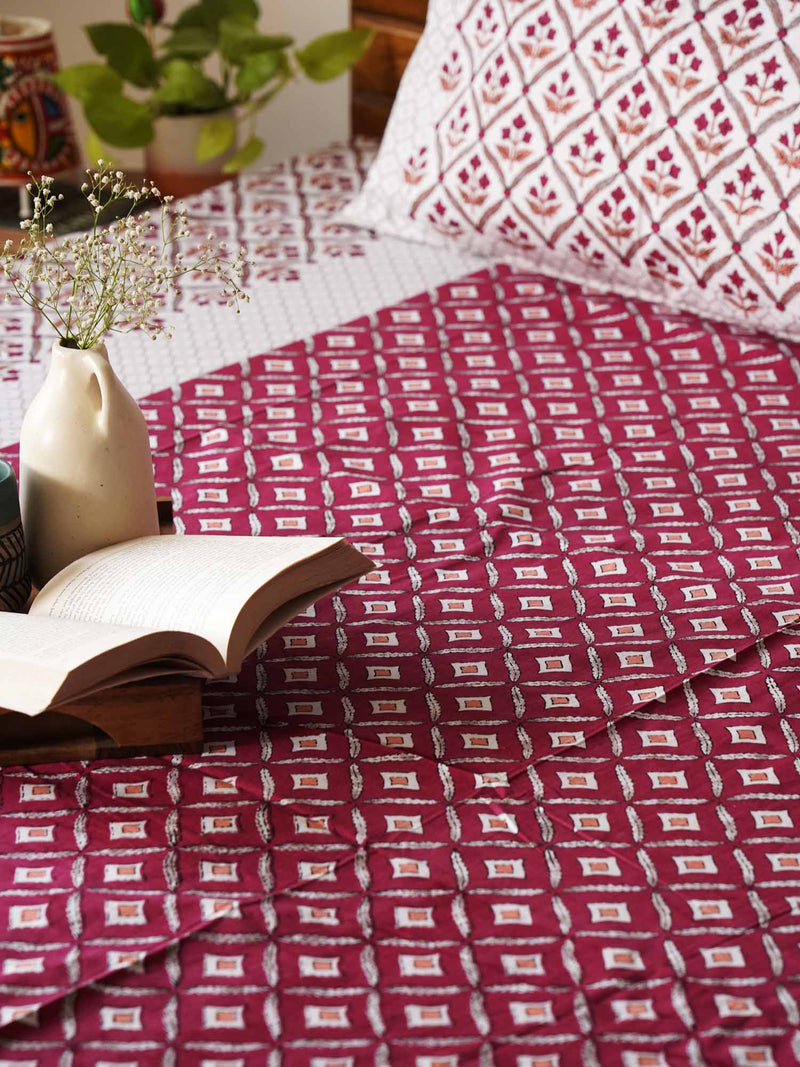 local-kala-basant-red-a-king-size-double-bed-bedsheet-fitted-bedsheet
