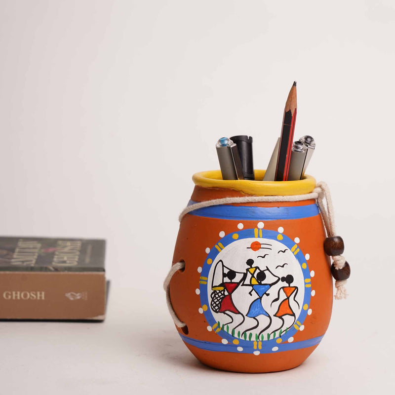 local-kala-terracotta-pen-stand-hand-painted