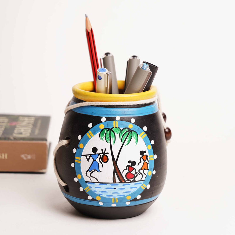 local-kala-terracotta-pen-stand-hand-painted