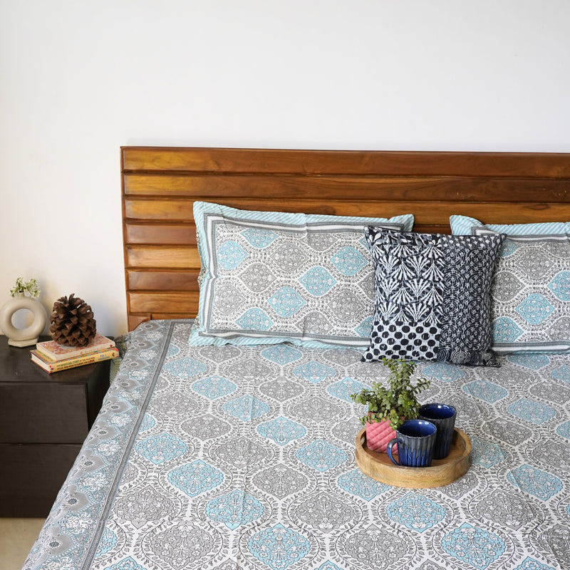 local-kala-parineeta-blue-flat-i-fitted-bedsheet-90x108-inches