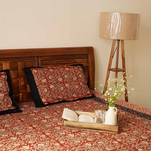 local-kala-maroon-kalamkari-single-bed-bedsheet-60x90-inches