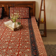 local-kala-maroon-kalamkari-single-bed-bedsheet-60x90-inches