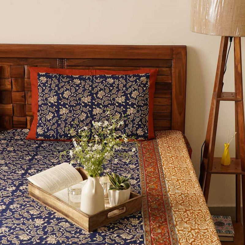 local-kala-blue-kalamkari-single-bed-bedsheet-60x90-inches
